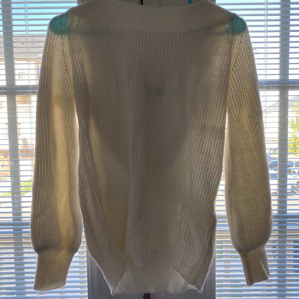 White off the shoulder sweater